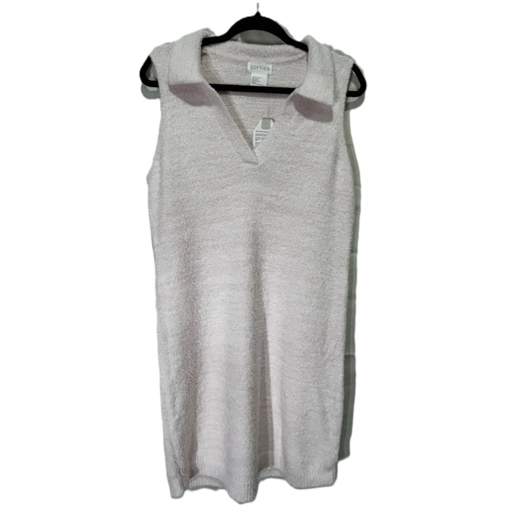 Softies Sleeveless Johnny Collar Lounge Dress Heather Blush Pink Small NWT